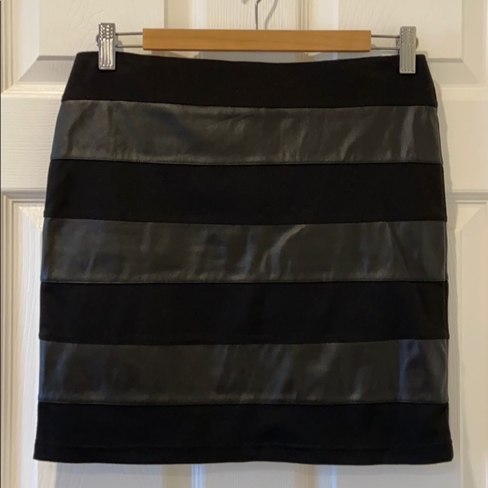 Black Striped Mini Skirt
